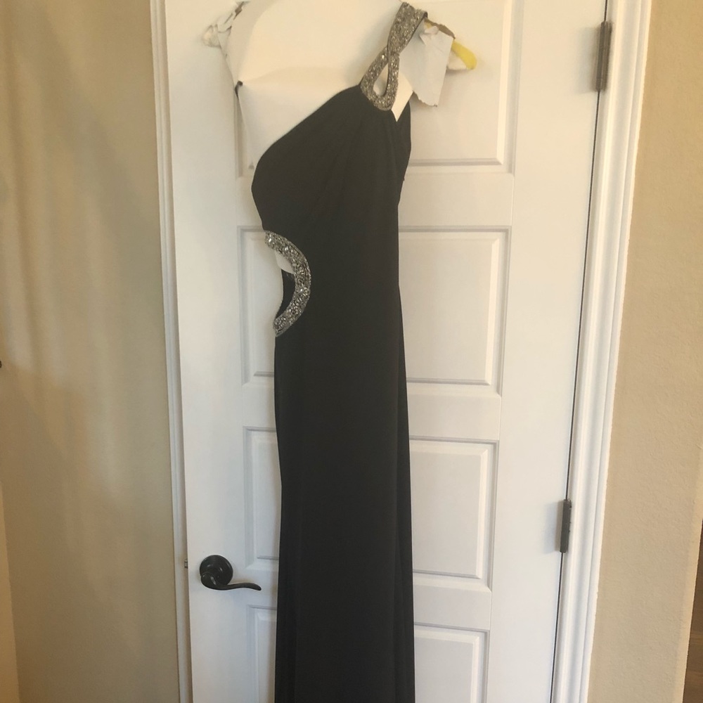 Gorgeous black long prom dress